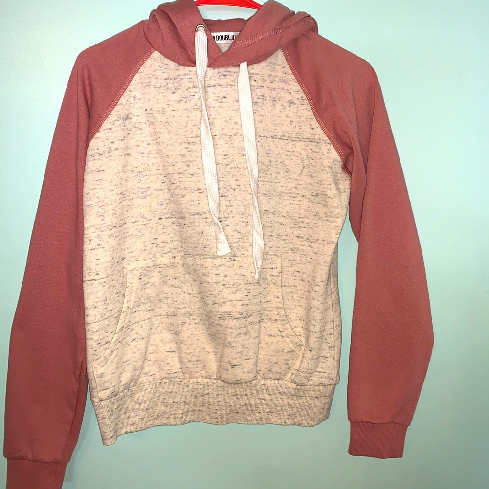 doublju pink and grey pullover sweatshirt